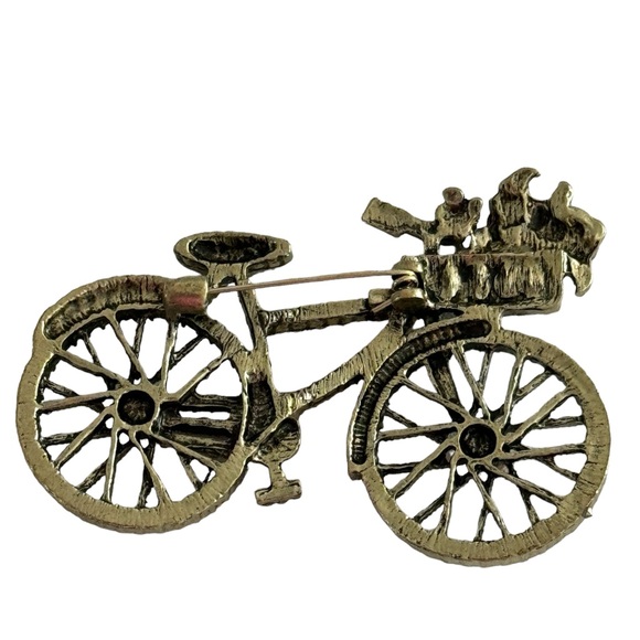 CRYSTAL  BICYCLE BROOCH PIN - Picture 5 of 5